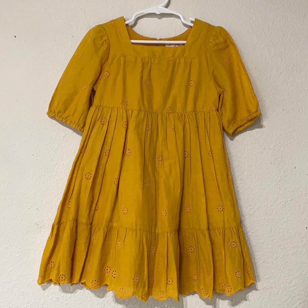 Cat and Jack Mustard Eyelet Dress 5T
